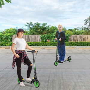 Monopattino pieghevole con manubrio regolabile per bambini, Monopattino con piattaforma di alluminio Verde-Monopattini