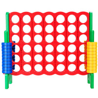 Forza 4 gigante per bambini e adulti, Gioco da interno ed esterno alto 104 cm con 42 pedine e barra, Verde-Giochi su prato