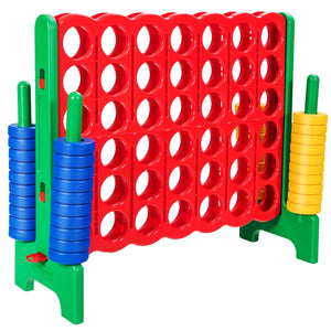 Forza 4 gigante per bambini e adulti, Gioco da interno ed esterno alto 104 cm con 42 pedine e barra, Verde-Giochi su prato