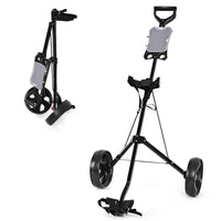 Carrello da golf con 2 ruote e tabellone segnapunti, Carrello da golf multifunzionale e comodo Nero-Golf