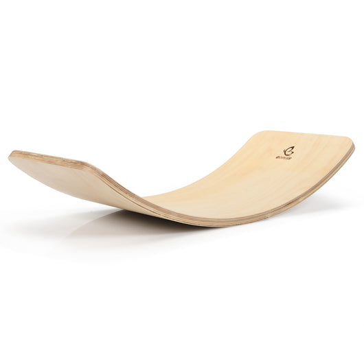 Tavola di equilibrio di legno, Tavola curva per allenarsi e per terapie a casa e in classe 90x39x19cm-Giocattoli sportivi