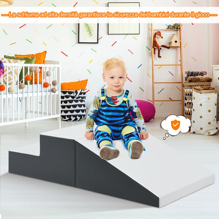Set attivit¨¤ per arrampicarsi e gattonare, Gradini in schiuma morbida e rampa giocattolo per arrampicarsi Bianco-Giocattoli educativi