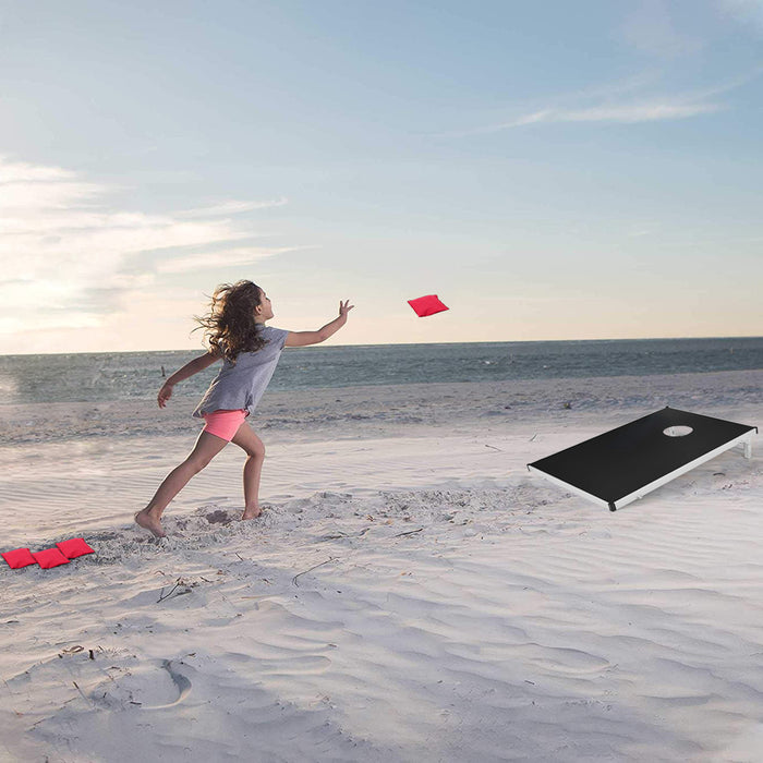 Gioco cornhole classico con 8 sacchi di sabbia per multigiocatori, Set sacco di sabbia e tavolo da gioco-Giochi esterni