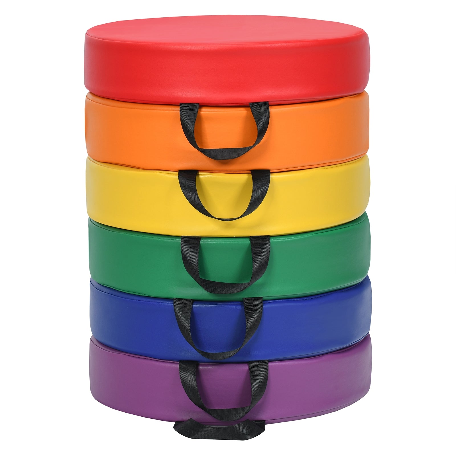 Cuscinetti per bambini con 6 colori e forma rotonda, Cuscini impermeabili con maniglia ergonomica-Giocattoli educativi