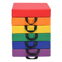 Cuscinetti per bambini con 6 colori e forma quadrata, Cuscini impermeabili con maniglia ergonomica Colorato-Giocattoli educativi