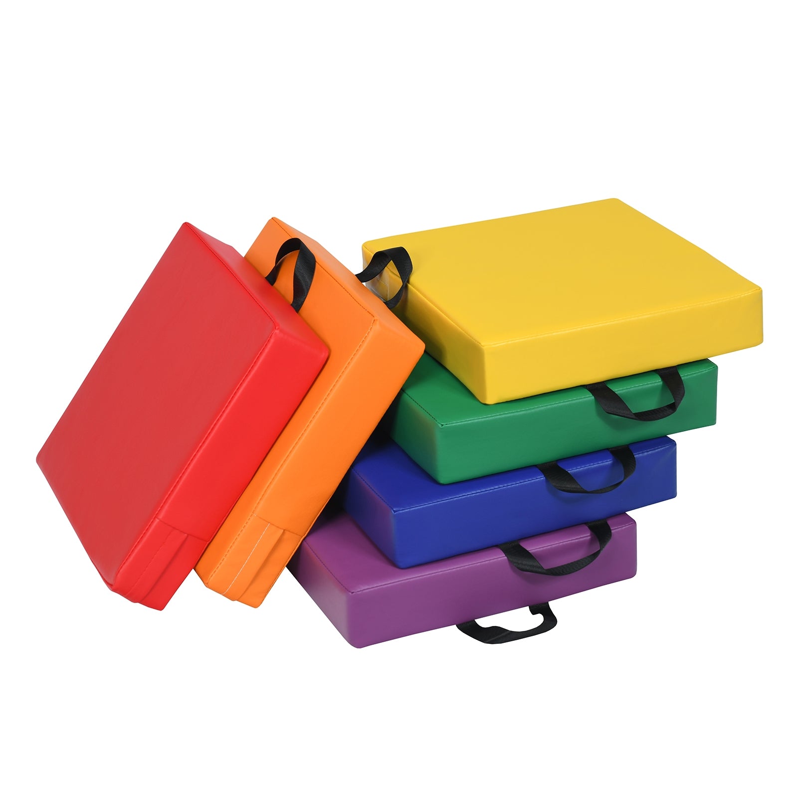 Cuscinetti per bambini con 6 colori e forma quadrata, Cuscini impermeabili con maniglia ergonomica Colorato-Giocattoli educativi