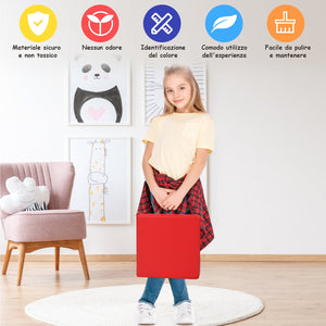 Cuscinetti per bambini con 6 colori e forma quadrata, Cuscini impermeabili con maniglia ergonomica Colorato-Giocattoli educativi