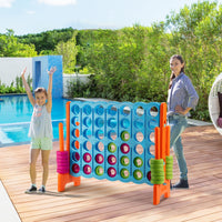 Forza 4 gigante 104cm per bambini e adulti, Gioco da interno ed esterno con 42 pedine e barra Blu e arancione-Giochi esterni