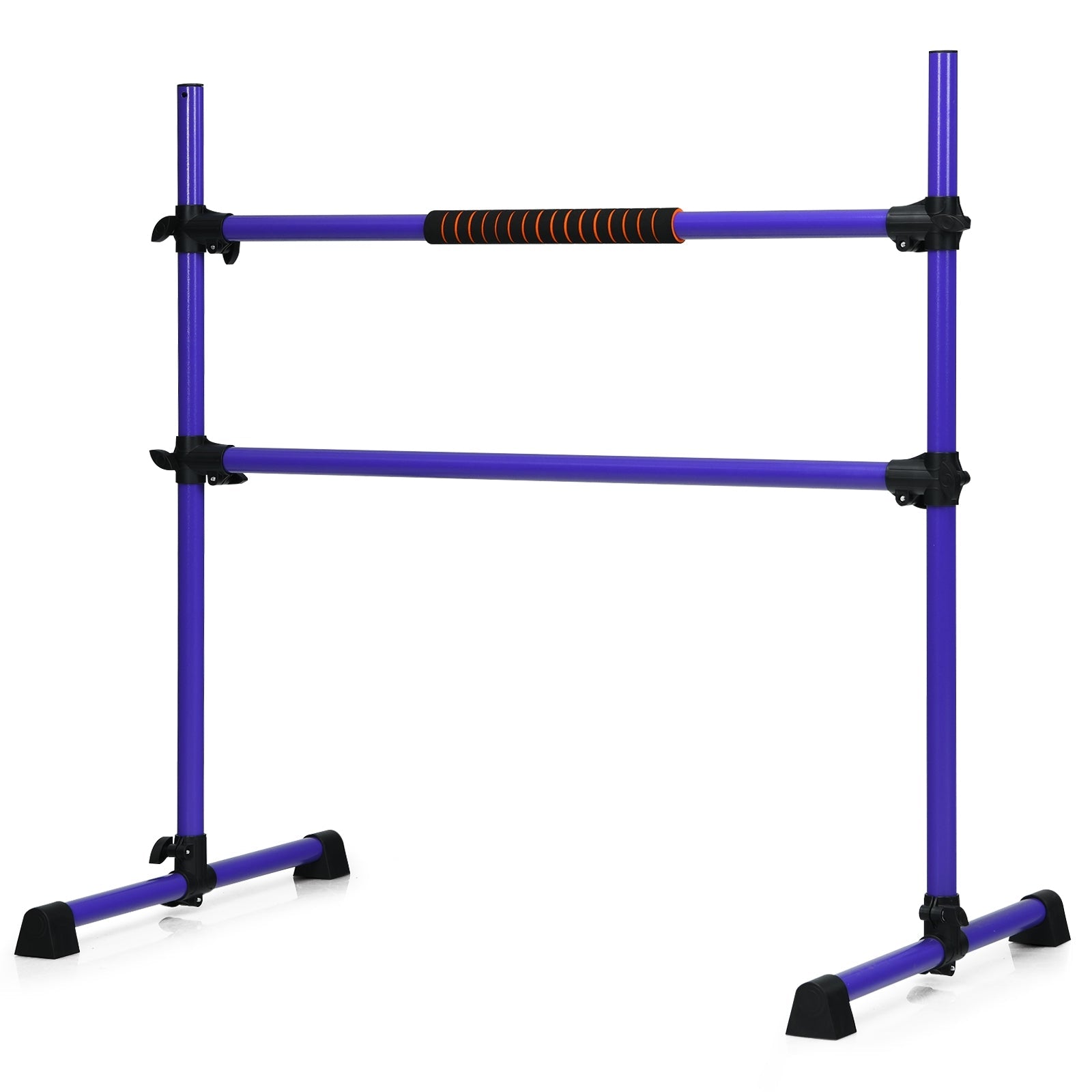 Sbarra da danza doppia regolabile 20-119 cm con 4 cuscinetti antiscivolo design moderno ferro viola 20_0011659