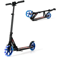 Monopattino con luci LED e ruote silenziose per bambini pi¨´ di 8 anni, Monopattino pieghevole con tracolla Nero-Monopattini