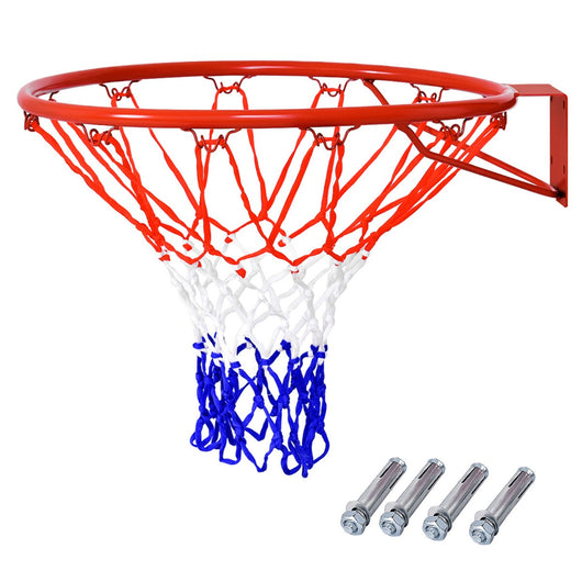 Canestro da basket con rete di ricambio 46 cm PE durevole Montaggio a parete/porta 4 viti Espansione per interni/esterni 20_0005056
