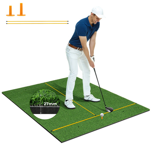 Tappetino da allenamento per il golf 152 x 117 cm con allineamento preciso e facile da riporre in erba sintetica verde 20_0014226