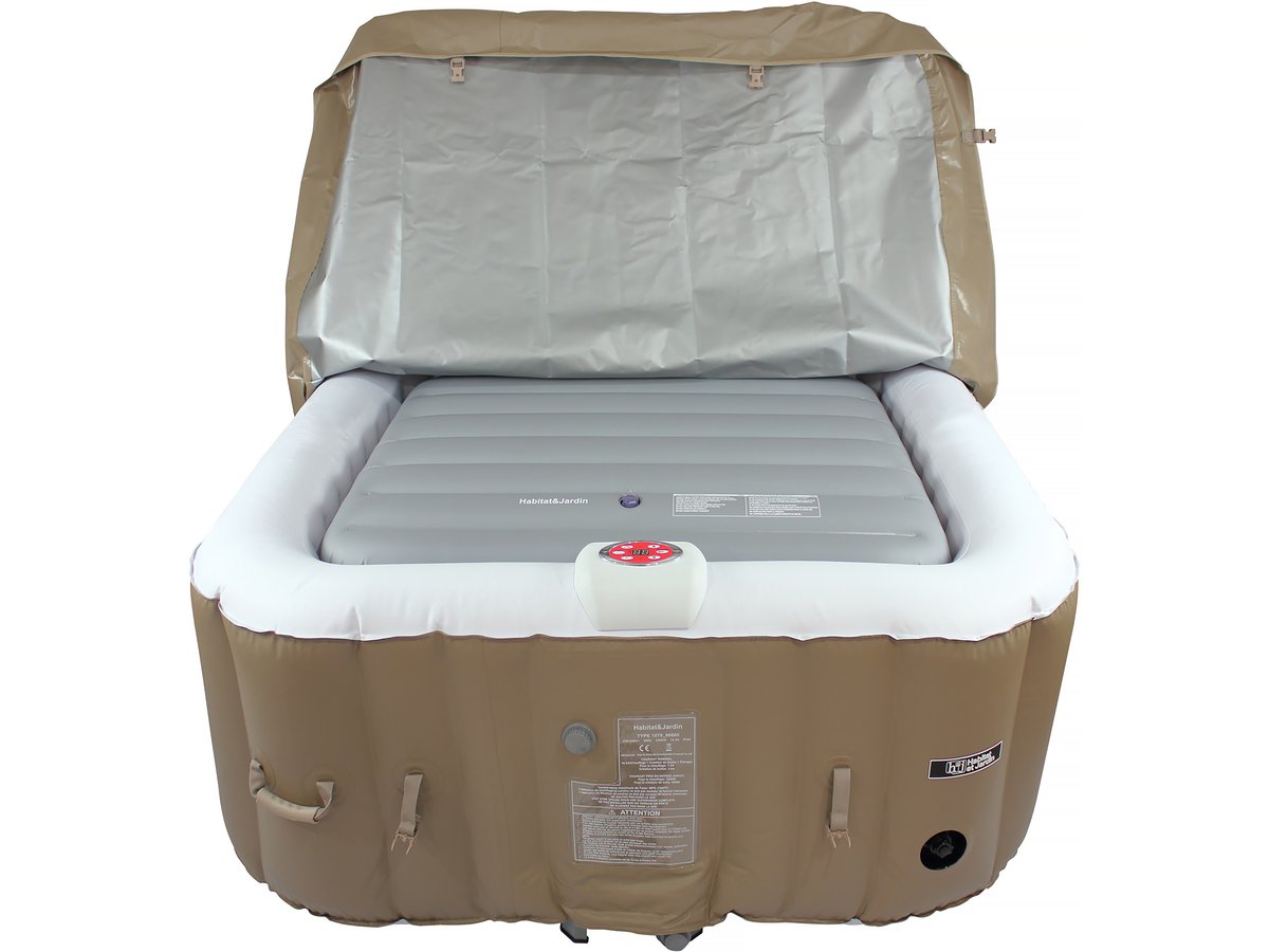 Copertura gonfiabile quadrata per spa 111 x 113 cm - Grigio