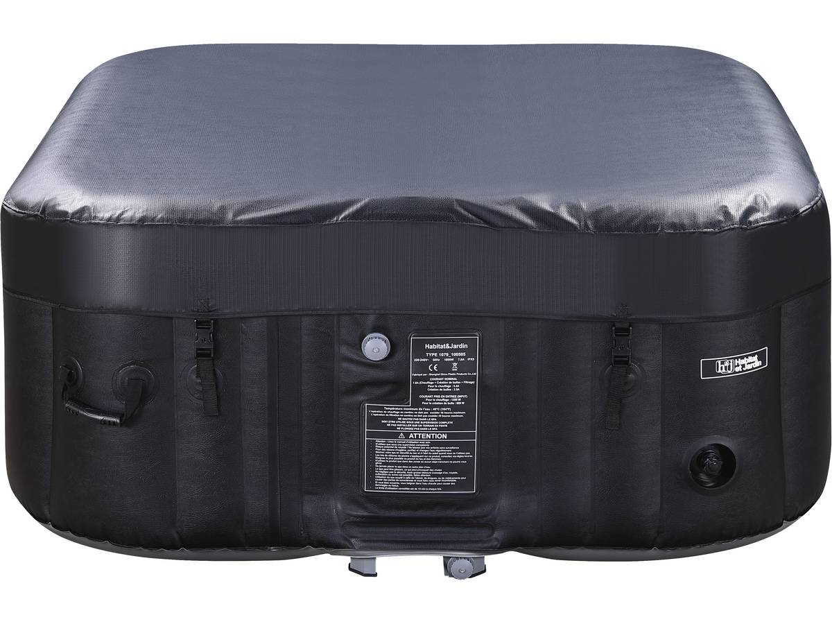 Spa gonfiabile NICE in PVC - 4 posti a sedere - Grigio/Nero