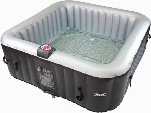 Spa gonfiabile "Nice" con cerchio LED galleggiante - 6 posti - Grigio/Nero