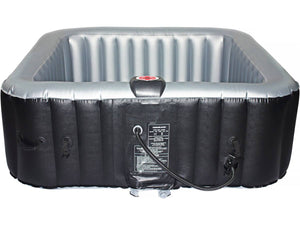 Spa gonfiabile "Nice" con cerchio LED galleggiante - 6 posti - Grigio/Nero