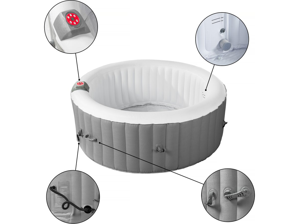 Spa gonfiabile in PVC "Rio" - 4 posti - Grigio/Bianco