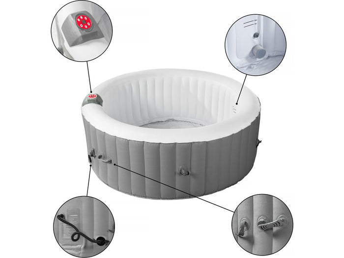 Spa gonfiabile in PVC "Rio" - 4 posti - Grigio/Bianco