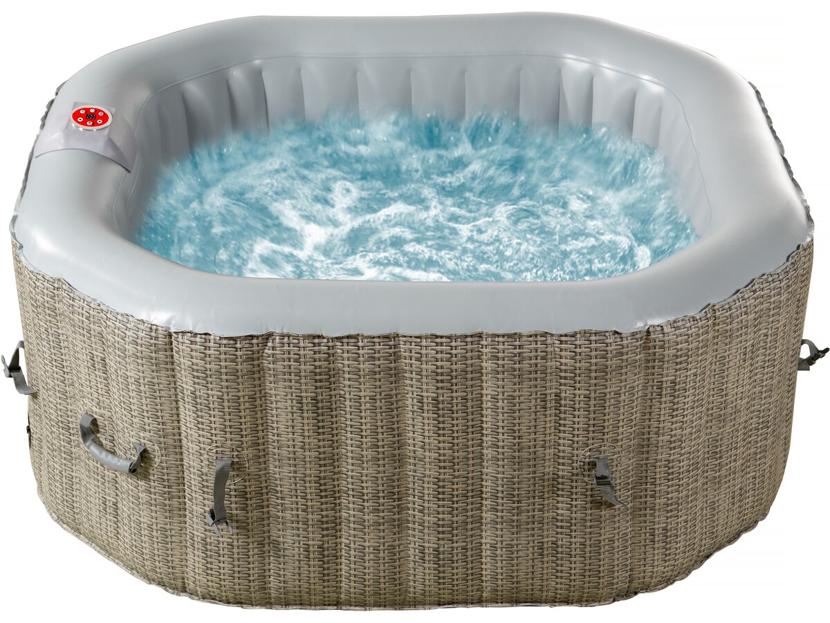 Spa gonfiabile ottagonale in PVC "Los Angeles" - 4 posti - Grigio chiaro/marrone