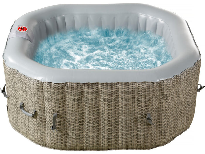 Spa gonfiabile ottagonale in PVC "Los Angeles" - 4 posti - Grigio chiaro/marrone