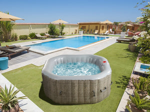 Spa gonfiabile ottagonale in PVC "Los Angeles" - 4 posti - Grigio chiaro/marrone