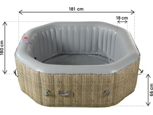 Spa gonfiabile ottagonale in PVC "New York" - 6 posti - Grigio chiaro/Marrone