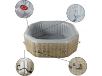 Spa gonfiabile ottagonale in PVC "New York" - 6 posti - Grigio chiaro/Marrone