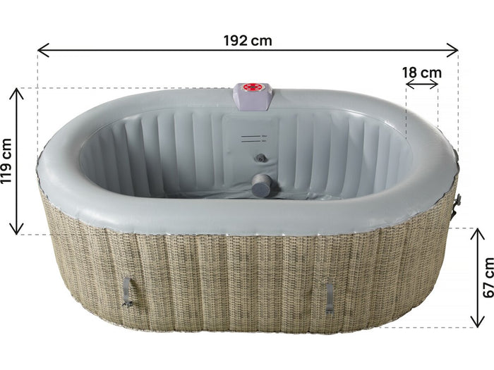 Spa ovale in PVC "Paris" - 2 posti - Marrone / Grigio chiaro