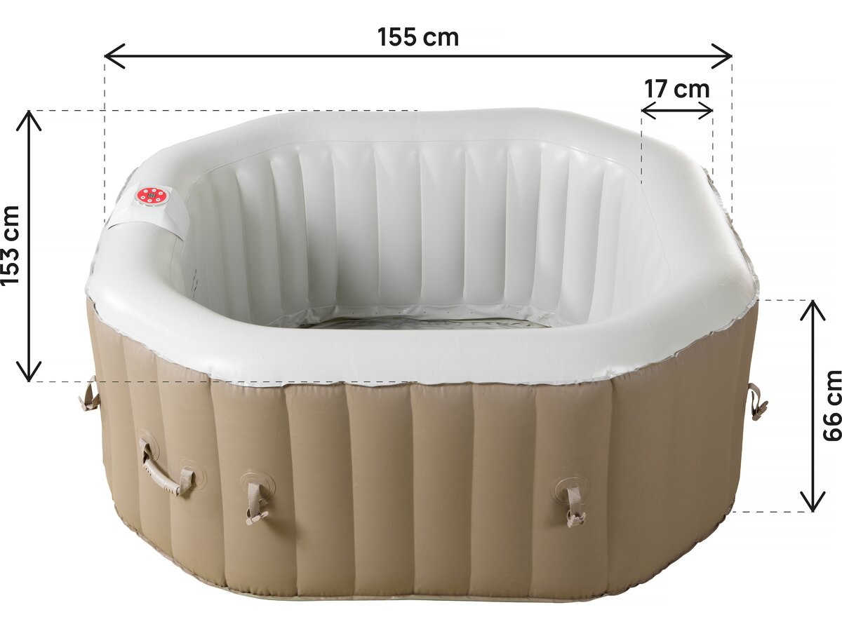 Spa gonfiabile ottagonale in PVC "Los Angeles" - 4 posti - Beige