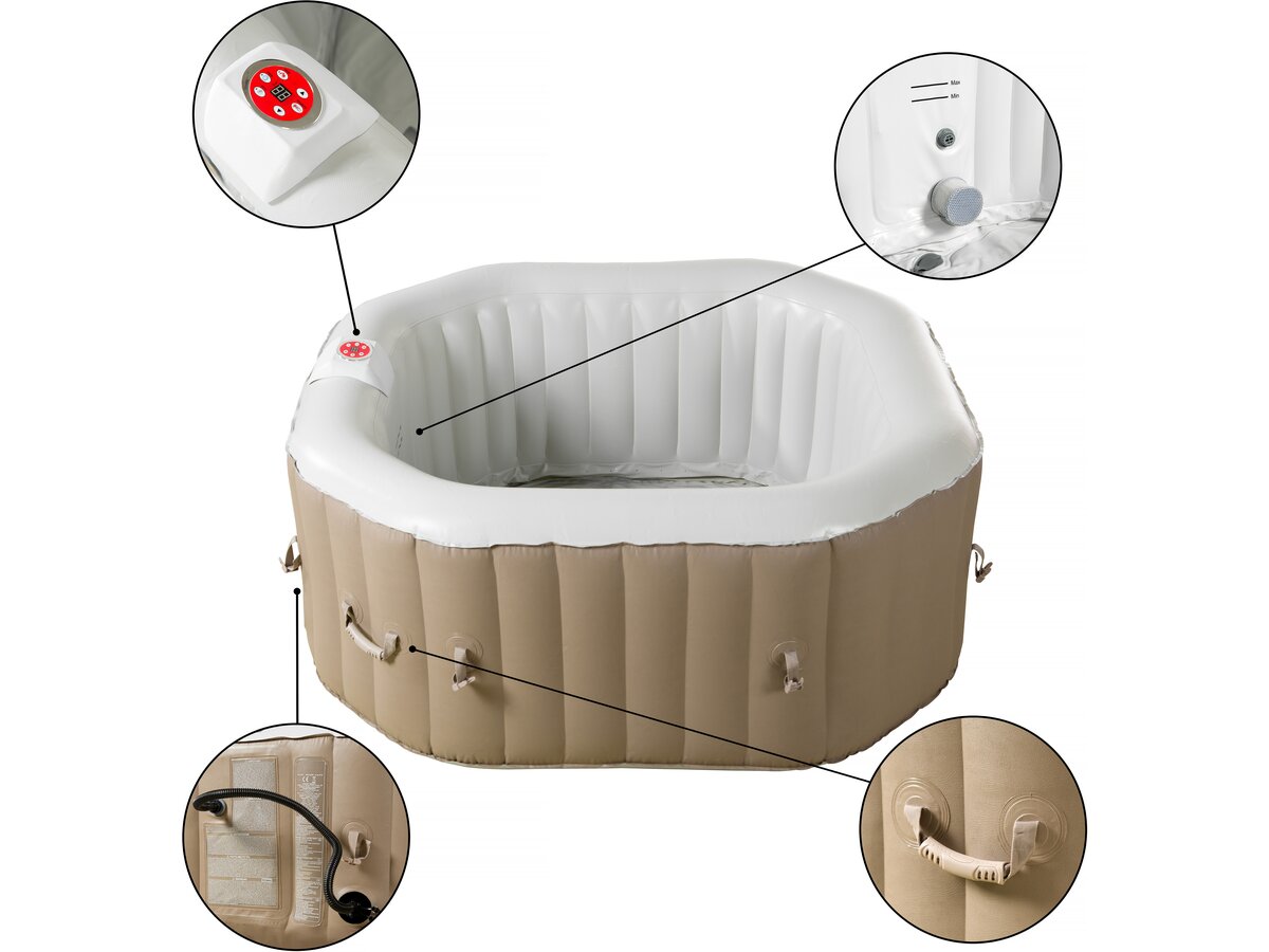 Spa gonfiabile ottagonale in PVC "Los Angeles" - 4 posti - Beige