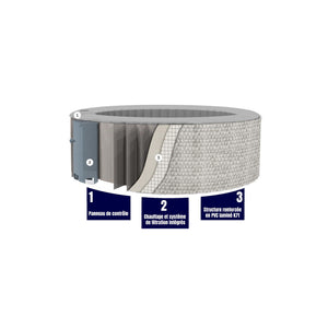 Spa gonfiabile 4 posti quadrati - Ospazia - Dimensioni: 155 x 155 cm - Filtro e tela cerata inclusa