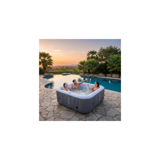 Spa gonfiabile quadrata a 4 posti - Sunspa - Fascia LED inclusa - Dimensioni : 155 x 155 cm