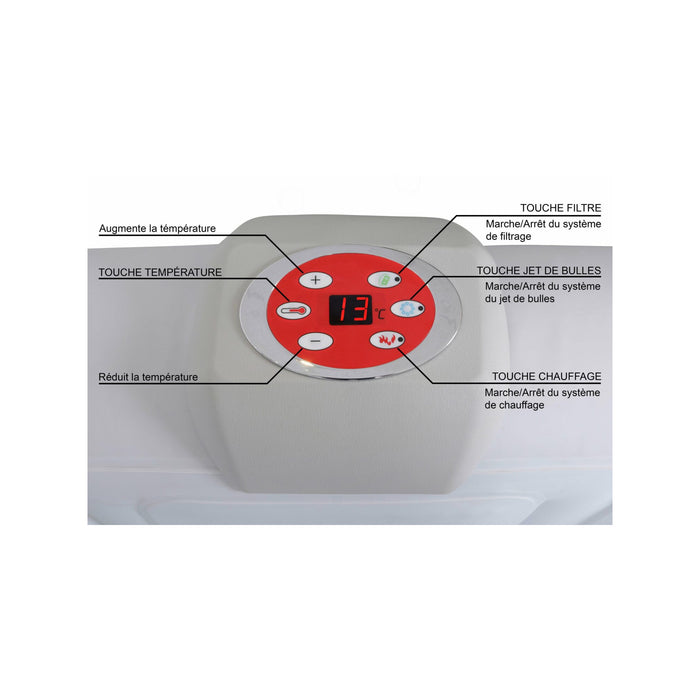 Spa gonfiabile quadrata a 6 posti - Sunspa - Fascia LED inclusa - Dimensioni : 185 x 185 cm