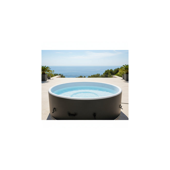Ospazia Spa gonfiabile rotonda a 6 posti con punto Goccia - - Diametro: 200 cm - Filtro e copertura inclusi
