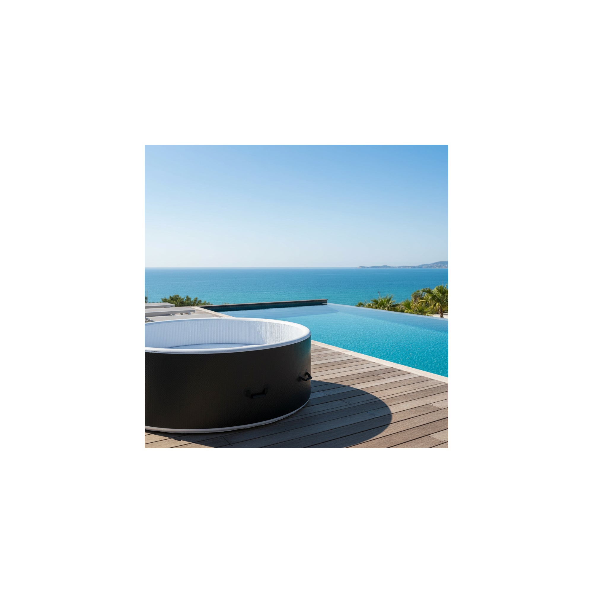 Ospazia Spa gonfiabile rotonda a 6 posti con punto Goccia - - Diametro: 200 cm - Filtro e copertura inclusi