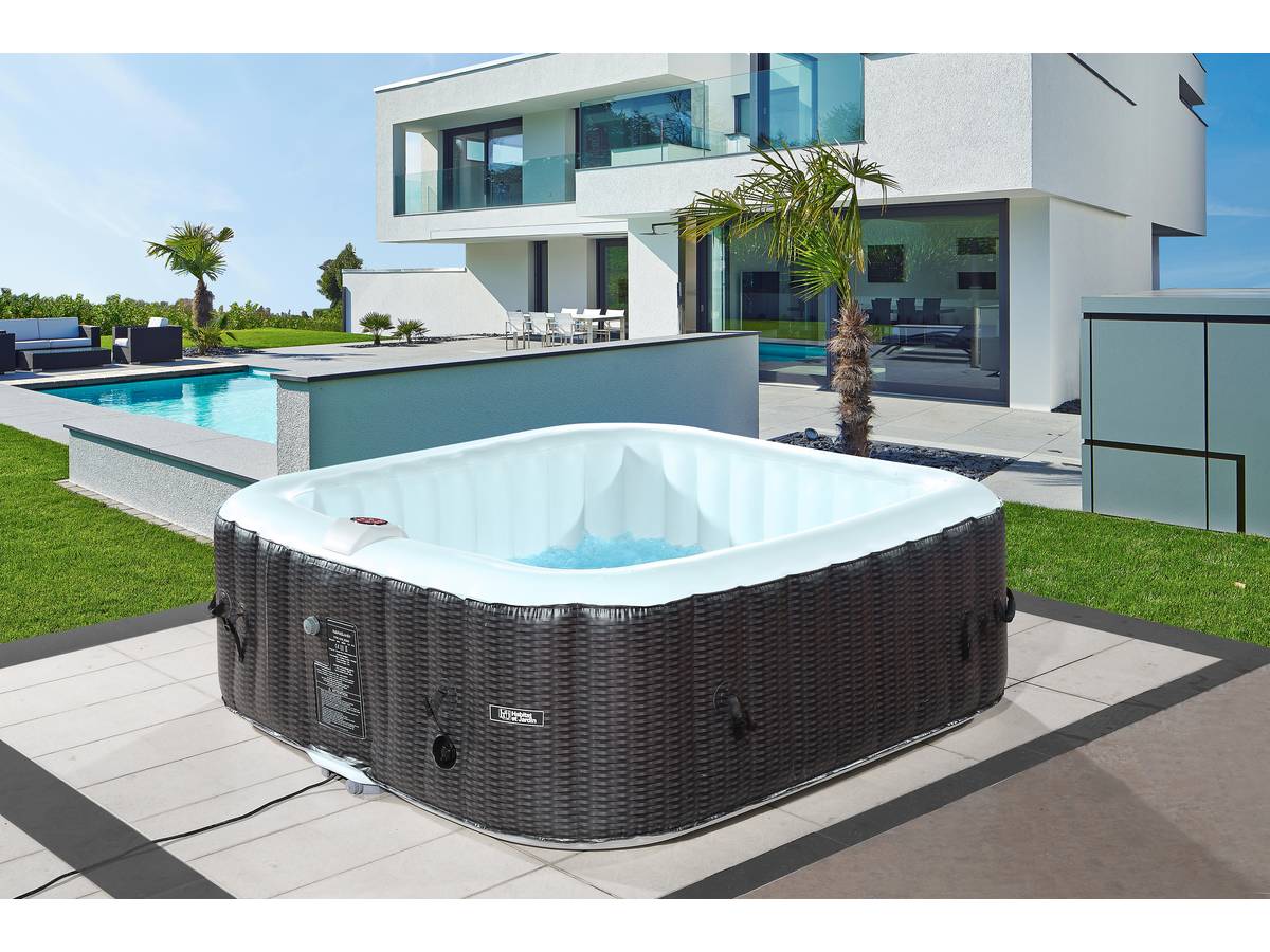 Spa Gonflabile Nice in PVC - 6 posti - Marrone/Crema