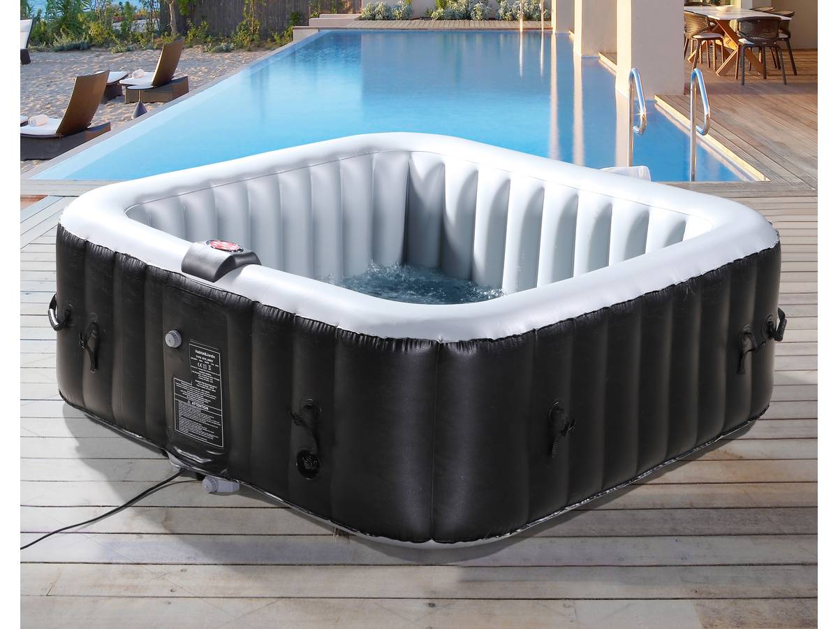 NICE PVC Inflatable Spa - 6 posti - Grigio / Nero