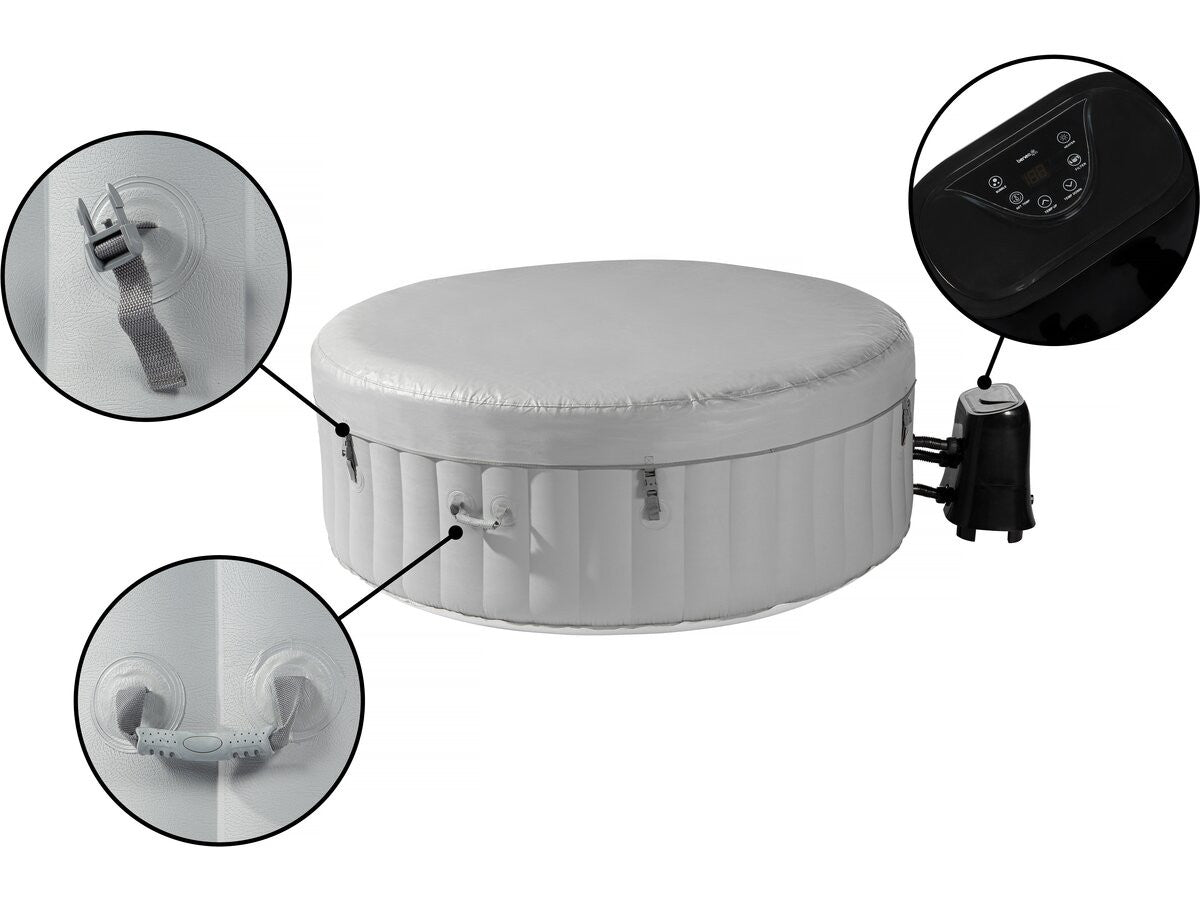 Santorin Spa gonfiabile a 4 posti - 180 x 180 x 65 cm - Grigio