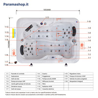 Minipiscina vasca idromassaggio 195x140x75,5 cm da esterno 2 persone | Duo