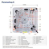 Minipiscina vasca idromassaggio 220x220x96 cm da esterno 5 persone | Garda