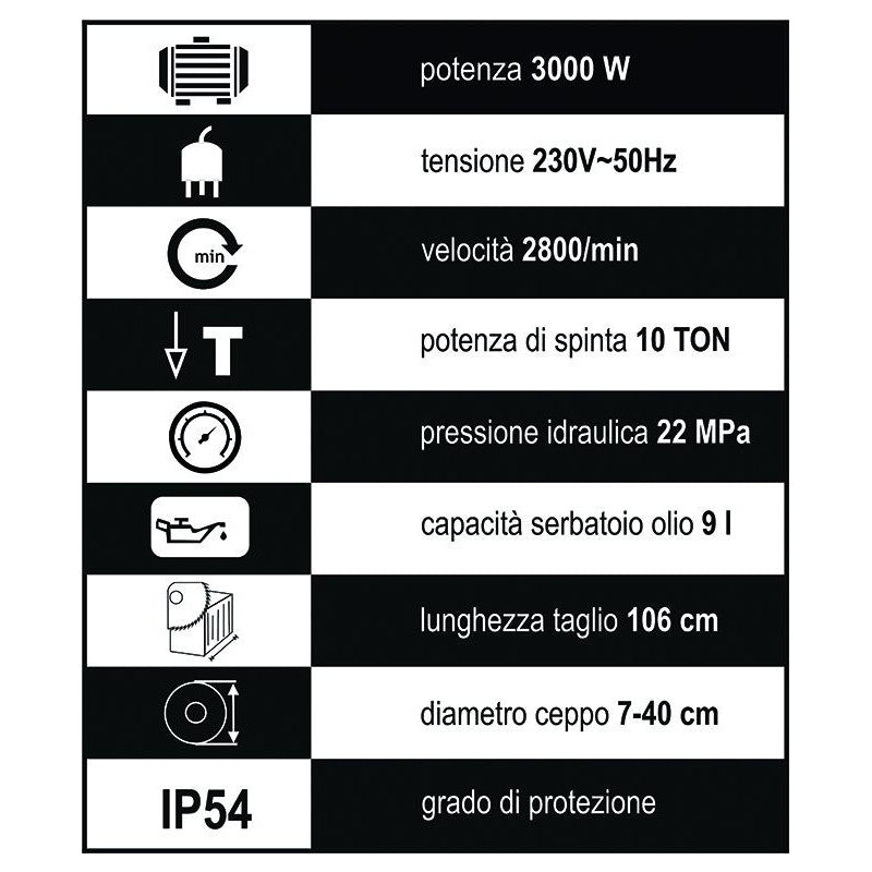 Spaccalegna Vigor, vsv-10t 1060 vertic, 10 ton
