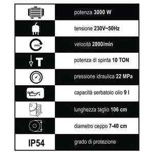 Spaccalegna Vigor, vsv-10t 1060 vertic, 10 ton