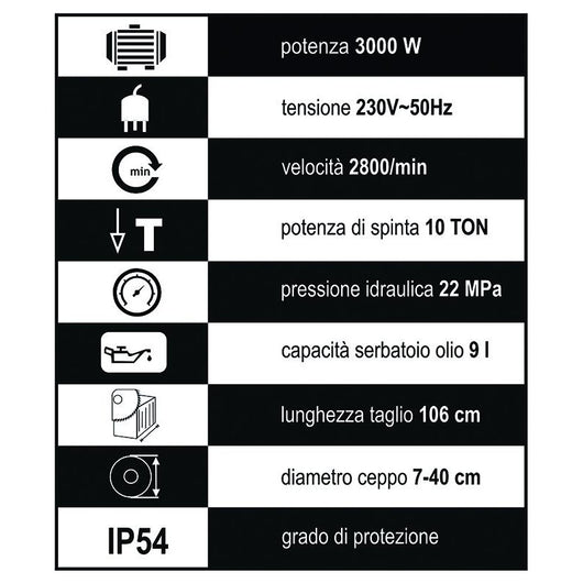 Spaccalegna Vigor, vsv-10t 1060 vertic, 10 ton