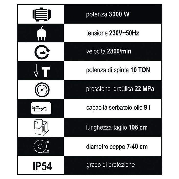 Spaccalegna Vigor, vsv-10t 1060 vertic, 10 ton