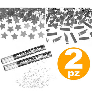 Spara Coriandoli Argento Glitter 60cm Festa Party Promessa Matrimonio Nozze         