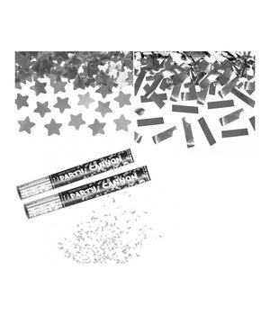 Spara Coriandoli Argento Glitter 60cm Festa Party Promessa Matrimonio Nozze         