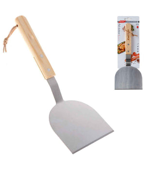 Spatola Barbecue Per Pesce Acciaio Inox Impugnatura In Legno Grigliate 30,5cm         