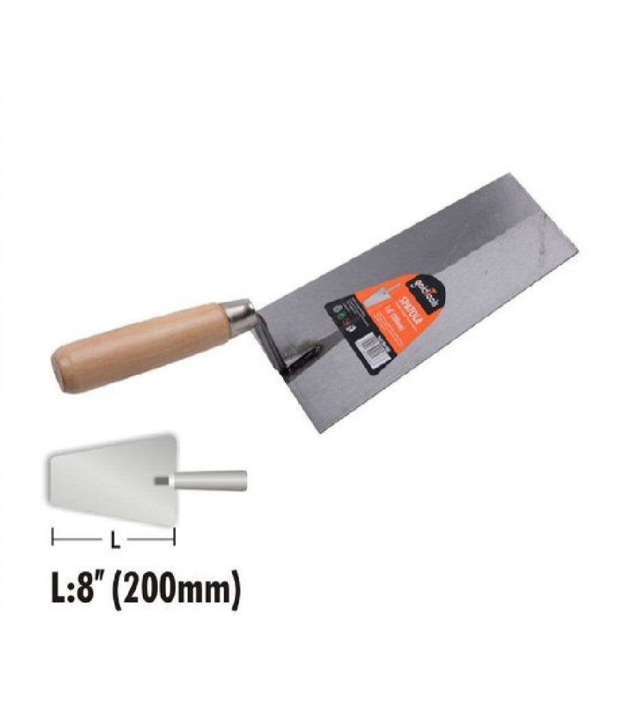 Spatola Cazzuola In Acciaio 200mm 8" Trapezio Manico In Legno Ferramenta 90486         