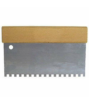 Spatola Dentata Frattazzo Per Colla In Acciaio Impugnatura Legno 4" 10 Cm         