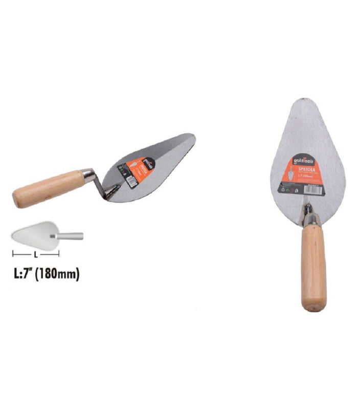 Spatola Forma Pesca Cazzuola Acciaio 180 Mm 7" Manico In Legno Ferramenta 90477         